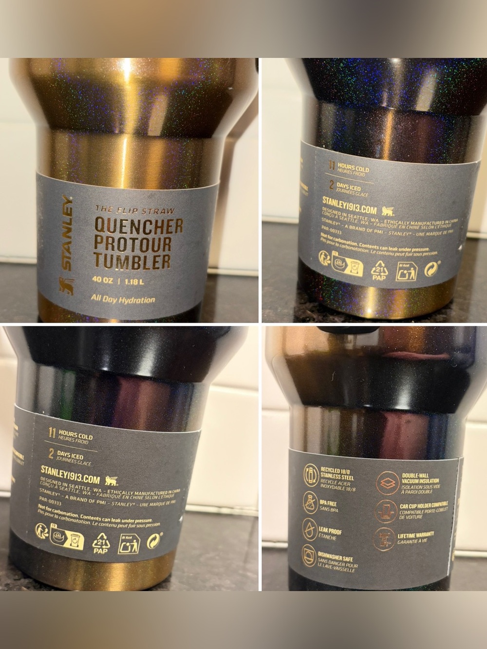 Stanley - 40 oz. Quencher ProTour Flip Straw Tumbler - BLACK HONEY (Ltd. Edt) - Picture 15 of 17